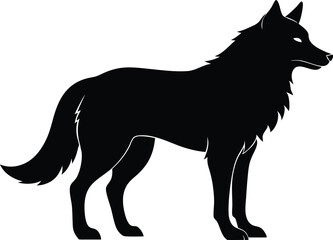 wolf silhouette, wolf black silhouette vector