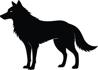 wolf silhouette, wolf black silhouette vector