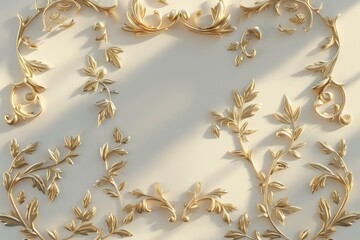 Gold decorated wall, ideal for interior design or luxury event photography