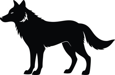 wolf silhouette, wolf black silhouette vector
