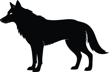 wolf silhouette, wolf black silhouette vector