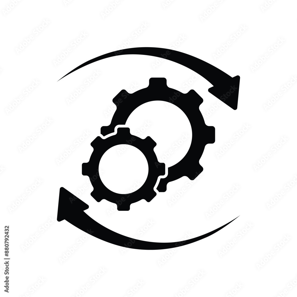 Poster process icon in flat style isolated on white. process symbol in black for your web site design, app,