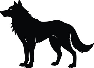 wolf silhouette, wolf black silhouette vector