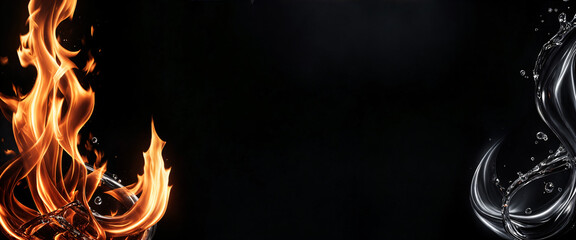 Flame and Water Abstract Realistic High-Detail Light