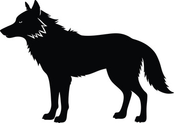 wolf silhouette, wolf black silhouette vector