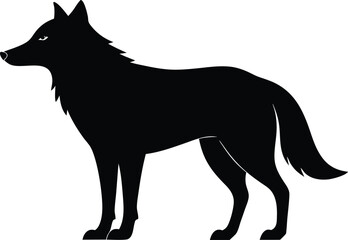 wolf silhouette, wolf black silhouette vector