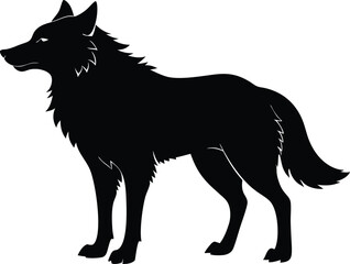 wolf silhouette, wolf black silhouette vector