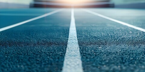 Morning sun illuminates vacant tennis courts with pristine white lines. Concept Sports, Tennis, Morning, Sunlight, Empty courts