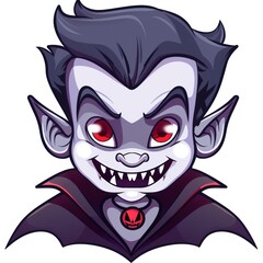 8. A vampire clipart, Halloween character, gothic style, pale, isolated on white background