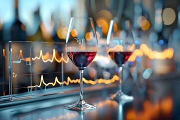Heartbeat Pulsing Through Elegant Wine Glass Display