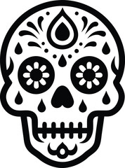 Maxican skull  illustration mexican, skull, dead, death, skeleton, scary, muertos, rose, sugar, vintage,dia de los muertos