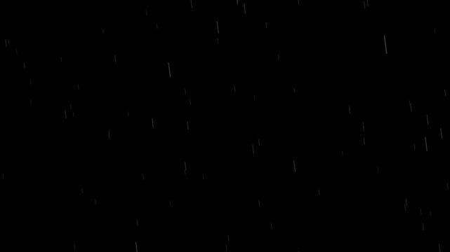flash Rain drops on Black background. Falling water drops. Slow rain with lightning effect, raining in the night, raining woods, calm rain. calming weather storm in wet season. Slow Rainfall at.