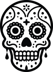 Maxican skull  illustration mexican, skull, dead, death, skeleton, scary, muertos, rose, sugar, vintage,dia de los muertos