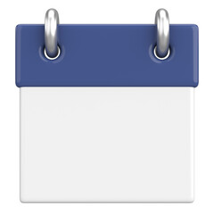 Empty calendar. 3D calendar. 3D illustration.