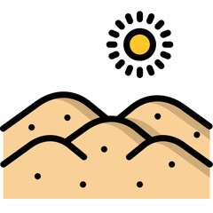 dunes icon illustration design with outline