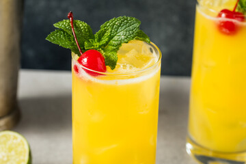 Refreshing Cold Yellow Bird Cocktail