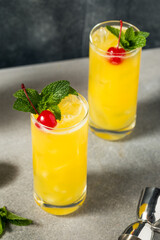 Refreshing Cold Yellow Bird Cocktail