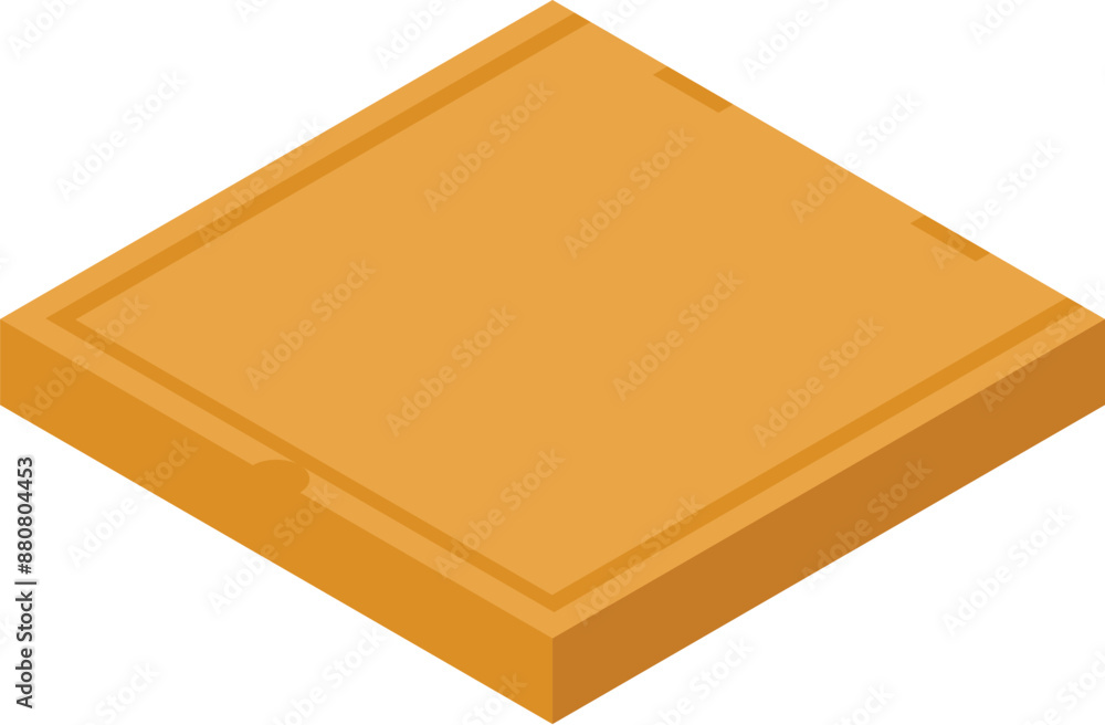 Aufkleber closed empty square cardboard pizza box isometric view isolated on white background