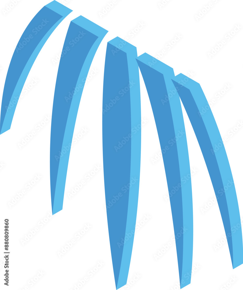 Poster minimalist design element with blue shapes forming a modern and abstract composition