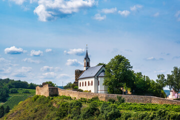 View of the St. Dionysius Church in Neu Bamberg on a hill