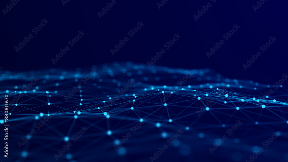 Poster modern design of network connection structure. abstract background with interlacing dots and lines. 