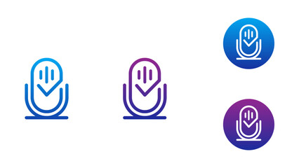 Podcast Check, vector logo and icon, template.