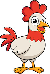 Happy chicken vector art design with white background for kids