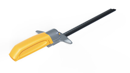 Old tools. Carpenter saw isolated on white 3d render