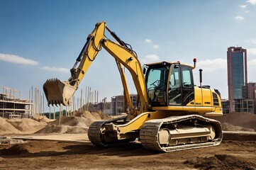 Scene of construction site with equipment