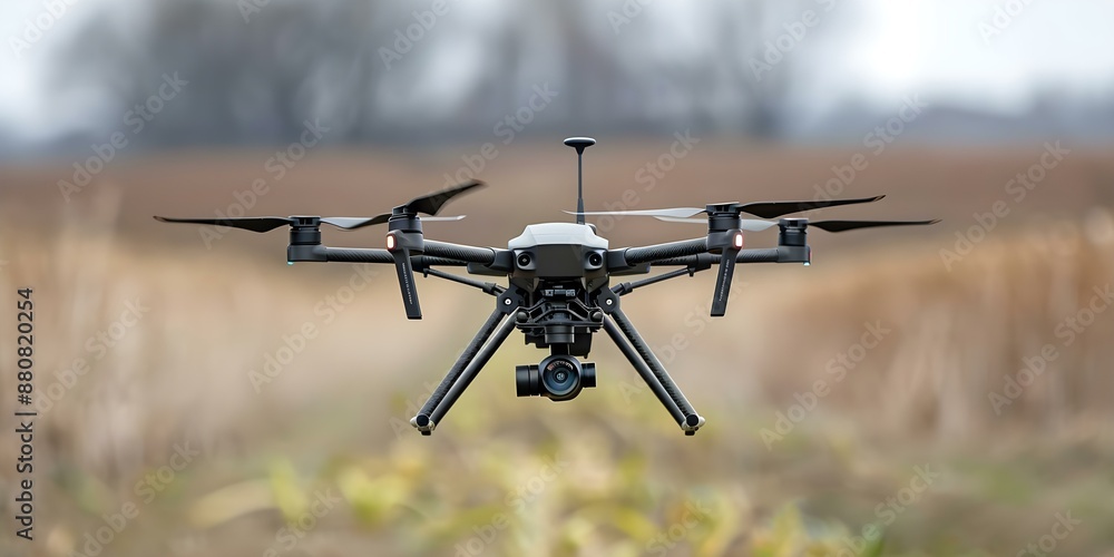 Poster utilizing specialized sensors, an advanced drone collects environmental data to evaluate the health 