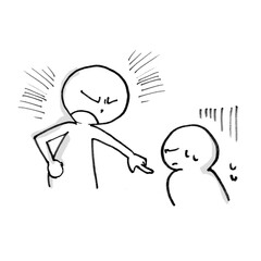 怒られる人のシンプルなイラスト