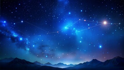 A starry night sky with a constellation in the middle