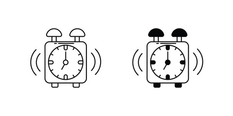 alarm set icon with white background vector stock illustration
