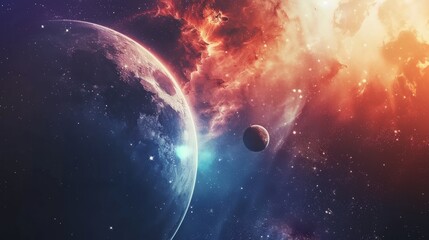 Fototapeta premium Cosmic Landscape: A Symphony of Stars and Nebulae