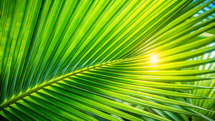 Obraz premium Palm branch close-up. Summer mood. 