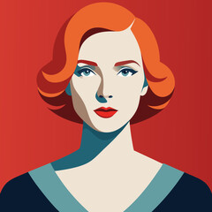 illustration of european beautiful woman