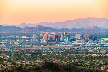 Phoenix, Arizona skyline at dusk