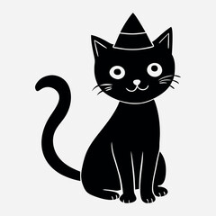 A cute cat wearing a tiny hat