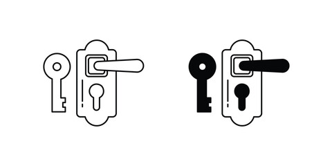 doorknob set icon with white background vector stock illustration