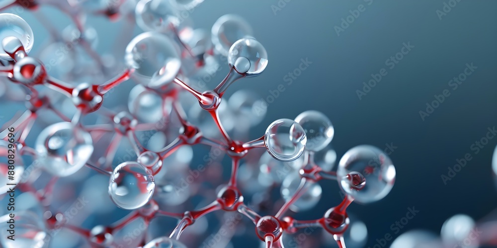 Poster creating detailed 3d molecular models for scientific visualization and analysis. concept scientific 