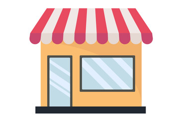 store shop building, online store, shopping element. commerce concept design small shop, business 