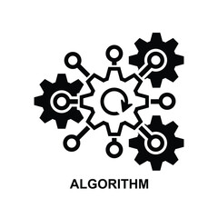 Algorithm icon. Algorithm api software isolated on background vector illustration.
