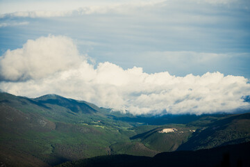 clouds in the mountains
