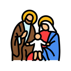 holy family feast catholic holiday color icon vector. holy family feast catholic holiday sign. isolated symbol illustration © vectorwin