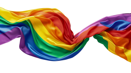 LGBTQ flag transparent, symbol of love and peace, freedom and tolerance.