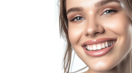 smile of beautiful woman with healthy white teeth. Close-up, High quality photos
