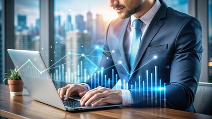 businessman working on laptop in office