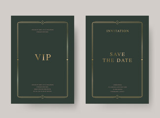 Luxury vintage golden vector invitation card template 
