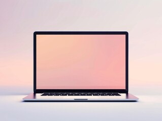 a realistic laptop screen mockup design template, in the style of digital technology, high resolution