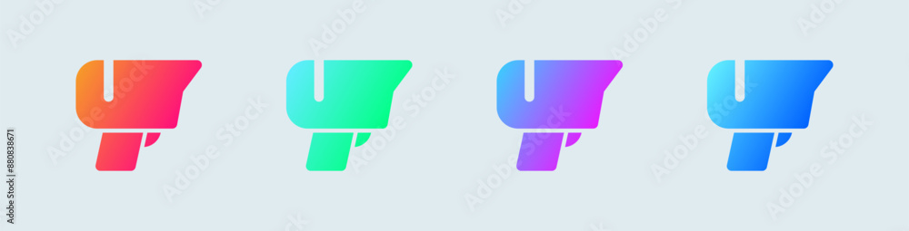 Poster barcode scanner solid icon in gradient colors. qr code signs vector illustration.